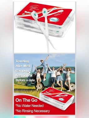 Mini Disposable Toothbrushes with Toothpaste and Toothpick(Mint, 20pcs)